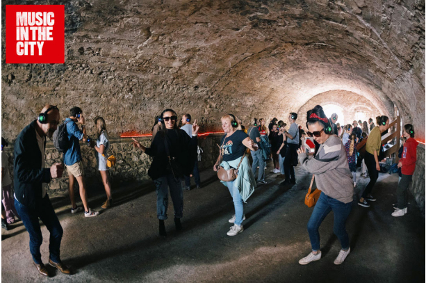 Silent Disco in a Medieval Wine Cellar with Music in the City