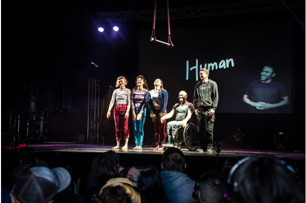 Human by Extraordinary Bodies. Photo © Alice Carfrae for Funky Llama Festival 