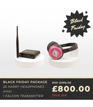Black Friday Package 25 Pink Harry Headphones and 1 Falcon Transmitter